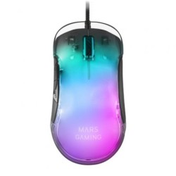 Mars Gaming MMGLOW Raton Gaming USB 12800dpi - Cuerpo con Acabado Espejo - 6 Botones - Iluminacion RGB Chroma - Uso Diestro - Ca