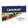 Manley Pack de 30 Ceras Blandas de Trazo Suave - Ideal para Tecnicas y Aplicaciones Variadas - Amplia Gama de Colores - Colores 
