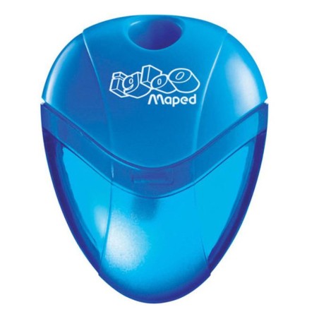 Maped I-Gloo Sacapuntas con Deposito de Gran Capacidad - 1 Agujero - Forma Ergonomica - Colores Surtidos - Caja Expositora de 30