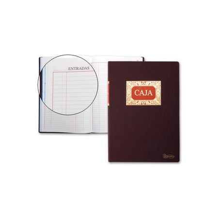 Miquel Rius Libro de Caja M.D con Entradas y Salidas - Tamaño Folio Natural - 100 Hojas - Forrado en Tela - Detalles en Stamping