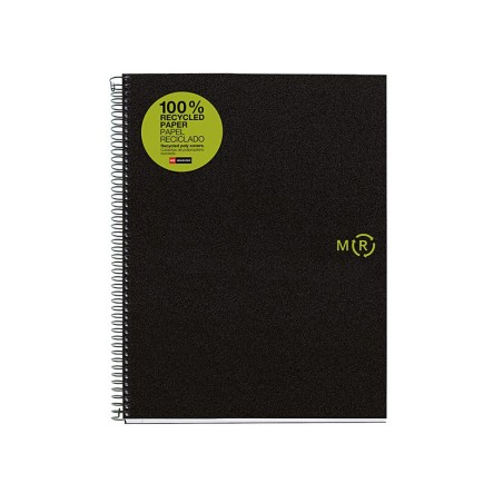 Miquel Rius Notebook4 Eco Cuaderno de Espiral Formato A5 - Papel 100% Recuperado Post-Consumo - 120 Hojas de 80gr Microperforada