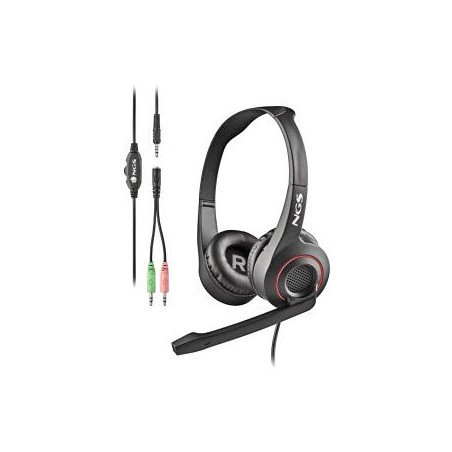 NGS MSX 10 Pro Auriculares con Microfono Plegable - Diadema Ajustable - Almohadillas Acolchadas - Control en Cable - Cable de 1.