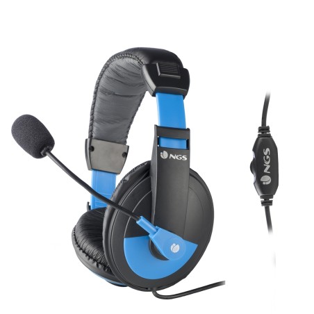 NGS MSX9 Pro Auriculares con Microfono - Microfono Flexible - Diadema Ajustable - Almohadillas Acolchadas - Control de Volumen -