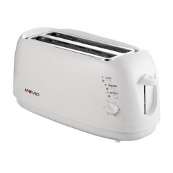 Muvip Tostadora de Pan 1300W - Capacidad para 4 Rebanadas - 6 Niveles de Tostado - Funcion Calentar, Descongelacion y Recalentar