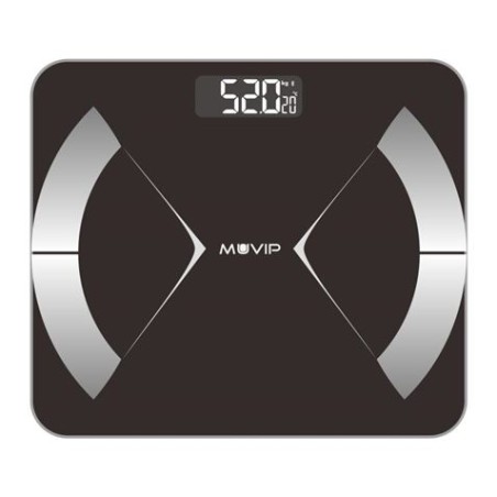 Muvip Body Muscle Bascula de Baño Digital Bluetooth - Pantalla LCD - Plataforma de Cristal Templado - 10 Memorias - Peso Max. 18