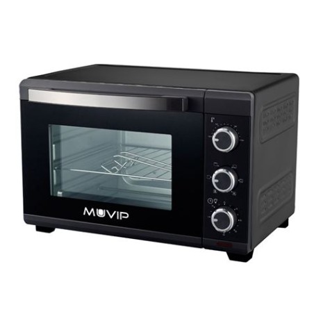 Muvip Horno 1600W 25L - Regulador de Temperatura 100º-230º - Exterior de Acero con Revestimiento - Selector de Tiempo - Puerta d
