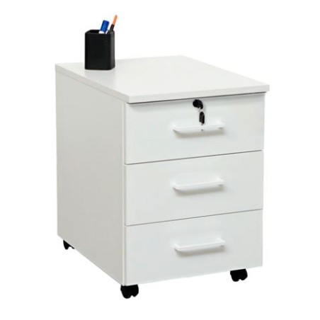 Muvip Cajonera 3 Cajones y Ruedas - Color Blanco