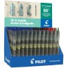Pilot Expositor 60 Boligrafos de Bola Retractiles B2P Ecoball BeGreen + 10 B2P Gel BeGreen - 86,64% de Plastico Reciclado - Reca