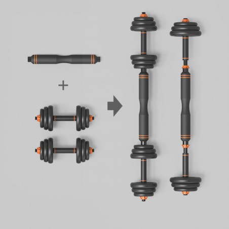 Xiaomi Fed Pack Basico de Mancuernas 35Kg. - Barra de Acero - Discos de Aleacion de Hierro y Arena