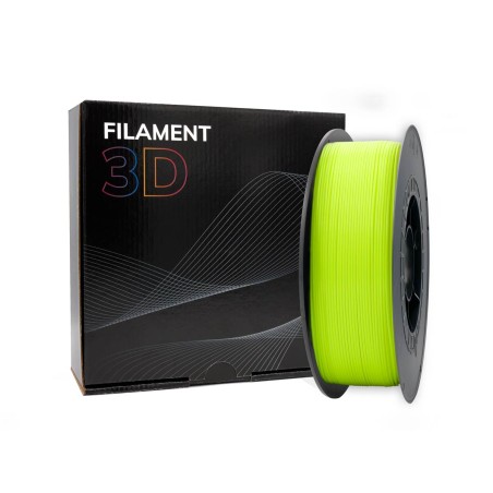 Filamento 3D PLA - Diametro 1.75mm - Bobina 1kg - Color Amarillo Fluorescente