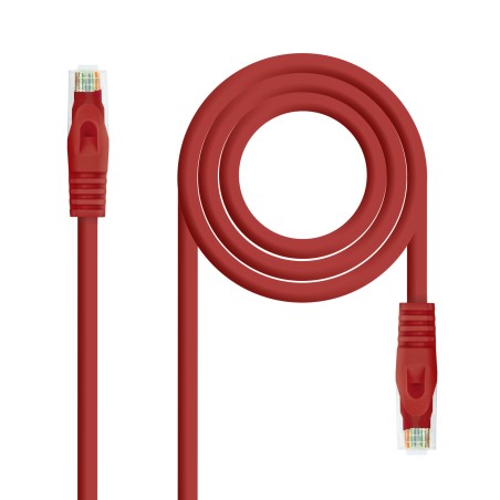 Nanocable Cable de Red Latiguillo RJ45 LSZH Cat.6a UTP AWG24 0.50m - Color Rojo