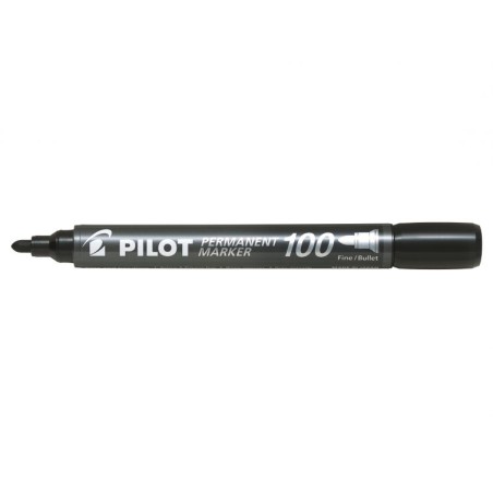 Pilot Rotulador Permanente 100 - Punta Fina de Bala 4,5mm - Trazo 1mm - Color Negro