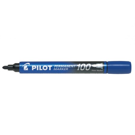 Pilot Rotulador Permanente 100 - Punta Fina de Bala 4,5mm - Trazo 1mm - Color Azul