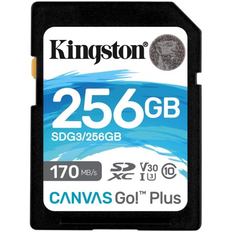 Kingston Tarjeta SDXC 256GB UHS-I U3 V30 Clase 10 170MB/s Canvas Go Plus