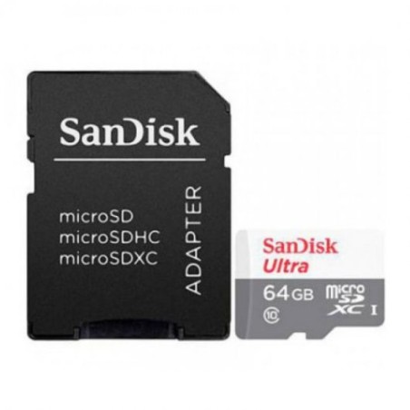 Sandisk Ultra Tarjeta Micro SDXC 64GB UHS-I U1 Clase 10 100MB/s + Adaptador SD