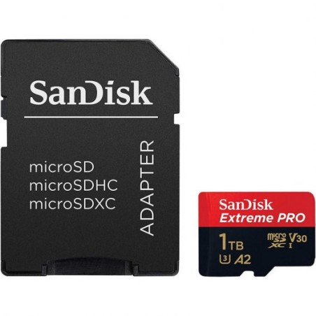 Sandisk Extreme Pro Tarjeta SDXC 1TB U3 V30 A2 Clase 10 170MB/s + Adaptador SD