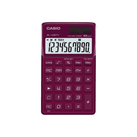 Casio SL1100TV Calculadora de Escritorio - Calculo de Impuestos - Pantalla LCD de 10 Digitos - Solar y Pilas