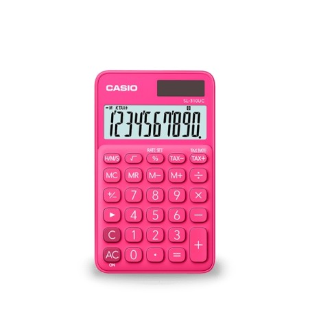 Casio SL310UC Calculadora de Bolsillo - Calculo de Impuestos - Pantalla LCD de 10 Digitos - Solar y Pilas
