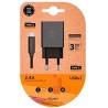 TechOneTech Cargador Doble de Pared + Cable USB-A a USB-C 1m - Recubierto de Nylon Trenzado