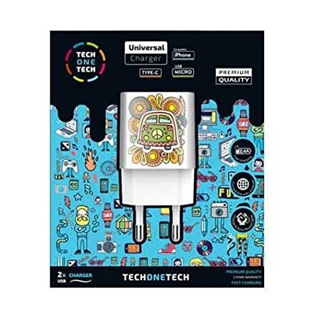 TechOneTech Green Champer Cargador Doble de Pared USB-A - Alto Rendimiento