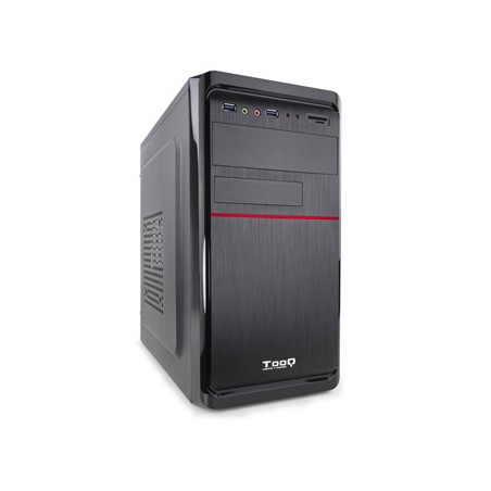 Tooq Caja Mini Torre Micro ATX - Fuente de Alimentacion 500W - 4x HDD3,5 + 1x SDD2,5 + 1x HDD5.25 - 2x USB 3.0, SD y Micro SD - 