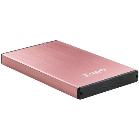 Tooq Carcasa Externa HDD/SDD 2.5" hasta 9,5mm SATA USB 3.0 - Color Rosa Metalizado