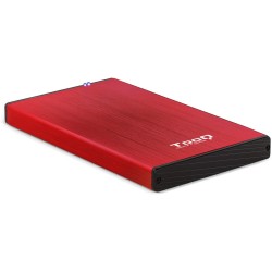 Tooq Carcasa Externa HDD/SDD 2.5" hasta 9,5mm SATA USB 3.0 - Color Rojo