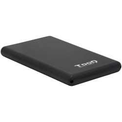 Tooq Carcasa Externa HDD/SDD 2.5" hasta 9,5mm SATA USB-C con Adaptador a USB-A - Color Negro