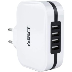 Tooq Cargador de Pared 4x USB 2.0 - Tecnologia AI - Color Blanco