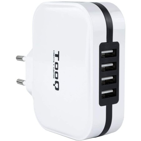 Tooq Cargador de Pared 4x USB 2.0 - Tecnologia AI - Color Blanco