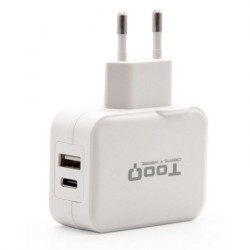 Tooq Cargador de Pared USB 2.0, USB-C - Color Blanco
