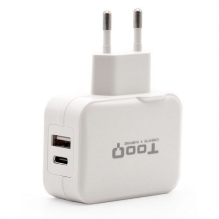 Tooq Cargador de Pared USB 2.0, USB-C - Color Blanco