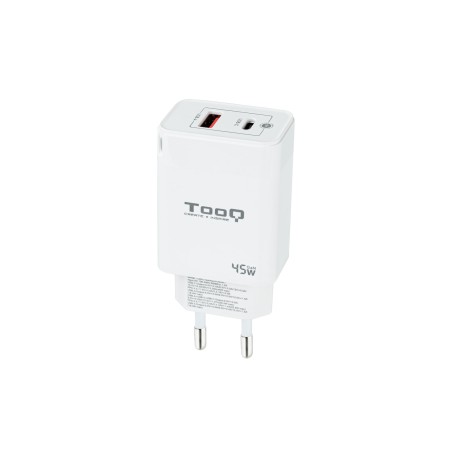 Tooq Cargador de Pared GaN USB-C/PD + USB-A/QC 45W - Color Blanco