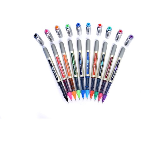 Uni-ball Roller Eye Fine Colores Boligrafo de Tinta Liquida - Punta de Acero Inoxidable 0,7 mm - Trazo de 0,5 mm - Visor de Tint