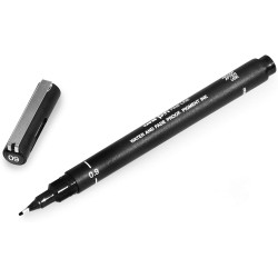 Uni-ball Rotulador Calibrado Uni Pin - Punta Poliacetal de 0.9 mm. - Tinta Resistente al Agua y a la Luz - Color Negro