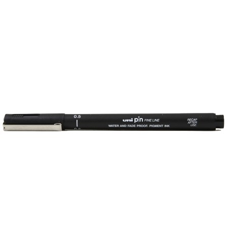 Uni-ball Rotulador Calibrado Uni Pin - Punta Poliacetal de 0.5 mm. - Tinta Resistente al Agua y a la Luz - Color Negro