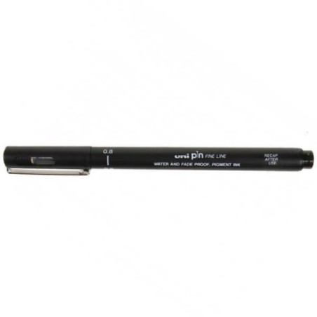 Uni-ball Rotulador Calibrado Uni Pin - Punta Poliacetal de 0.8 mm. - Tinta Resistente al Agua y a la Luz - Color Negro