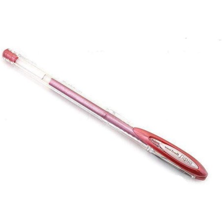 Uni-ball Signo Noble Metal Boligrafo de Gel - Punta de Acero Inoxidable 0.8 mm. - Trazo 0.50 mm. aprox. - Tinta Gel - Color Rojo
