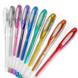 Uni-ball Signo Noble Metal Boligrafo de Gel - Punta de Acero Inoxidable 0.8 mm. - Trazo 0.50 mm. aprox. - Tinta Gel - Colores Su