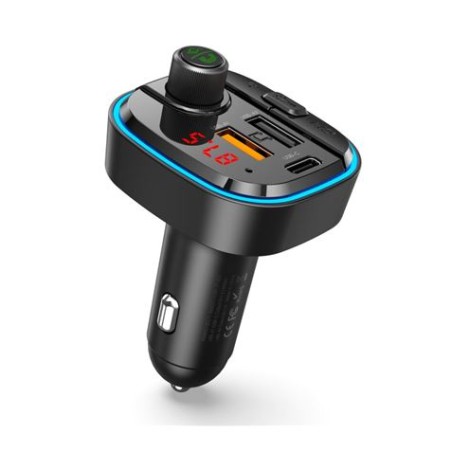 XO Transmisor Bluetooth 5.0 FM - 2x USB- A, 1x USB-C - Pantalla Led - Funcion Manos Libres