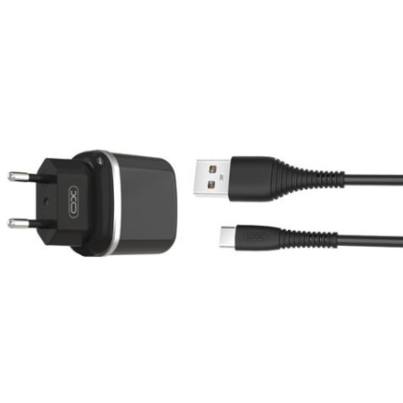 XO Pack Cargador Corriente L69 2.4A + Cable Tipo C - Color Negro