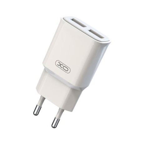 XO L92C Cargador de Corriente 2.4A 2xUSB - Proteccion contra Cortocircuito y Sobrecargas - Color Blanco