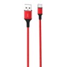 XO Cable USB A Macho a Tipo C - 2.4A - Carga + Transmision de Datos Alta Velocidad - 1m - Color Rojo