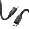 XO Cable Trenzado USB-C Macho a USB-C Macho 60W con Display LED - Carga + Transmision de Datos Alta Velocidad - Longitud 1m