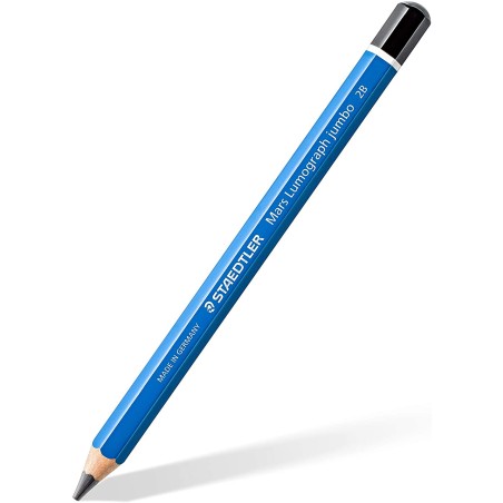 Staedtler Mars Lumograph Jumbo 100J Lapiz de Grafito - Mina 2B - Acabados Metalicos - Diametro de Mina 5.3mm Aprox - Madera de B