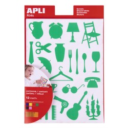 Apli Gomets Casa - 288 Unidades por Bolsa - Adhesivo Permanente con Formas de Objetos - Cumple con Normas EN-71 y FSC