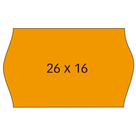Apli Etiquetas Naranjas Removibles 26x16mm para Maquinas de Precios de 2 Lineas - Pack de 6 Rollos - Cantos Sinusoidales - Alta 