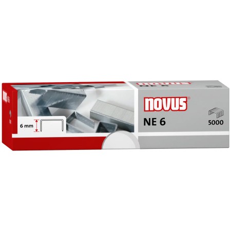 Novus NE 6 Caja de 5000 Grapas NE 6 Galvanizadas para Grapadoras Electricas