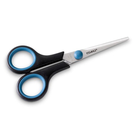 Dahle 54415 Office Comfort-Grip Tijeras de Acero Templado 14cm - Modelo Especial para Zurdos - Hojas Afiladas - Mangos Revestido