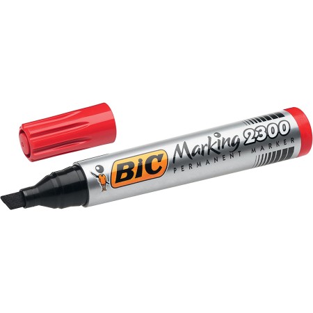 Bic Marking 2300 Ecolutions Rotulador Permanente - Punta Biselada - Trazo 3,7 - 5,5mm - Tinta con Base de Alcohol - Secado Rapid